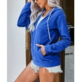 thumbnail image 4 of Women's Blue Zip-up Hoodie Jacket, 4 of 22