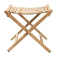 thumbnail image 2 of Nordic Teak Natural Folding Stool with String Seat - Beige, 2 of 5