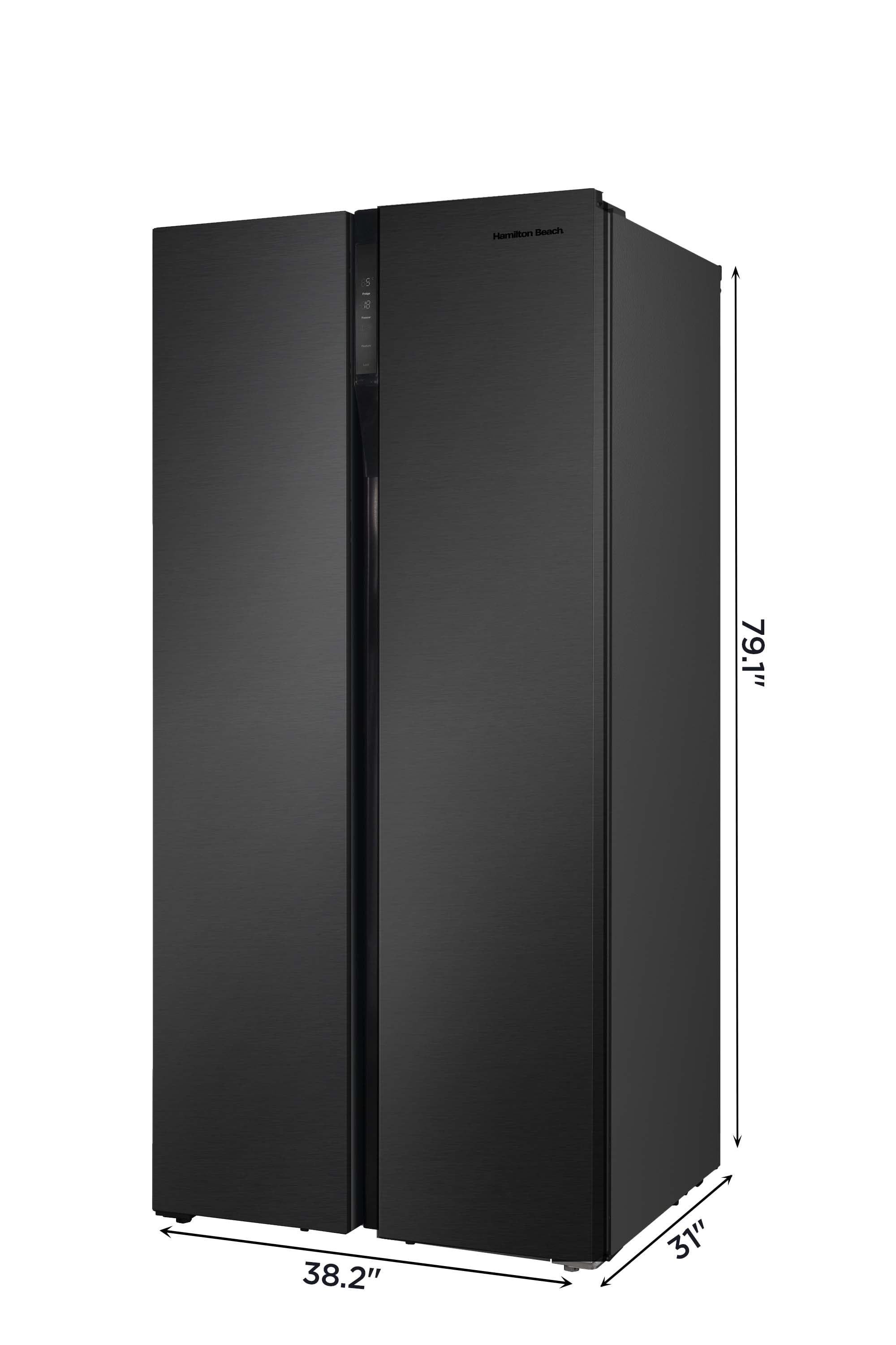 Hamilton Beach Counter Depth 20.6 Cu. Ft. Side by Side Refrigerator, Black Stainless Steel