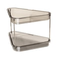 thumbnail image 2 of Luzkey 2 Tier Corner Makeup Organizer,Desktop Shower Shelf,Kitchen Organizer Rack, Corne Storage Rack for Toilet, Bathroom, Bedroom Transparent Gray, 2 of 8