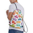 thumbnail image 2 of Bingfone Doodle Cars Drawstrings Backpacks Bags for Men Women Gym Drawstrings Bag-Small, 2 of 8