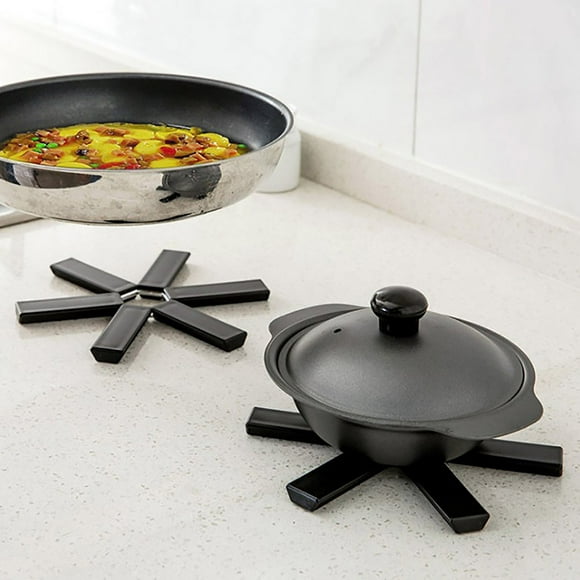 black Thermal Insulation Mat, Thermal Insulation Mat for Kitchen and Dining - Flame-Retardant Pot Mat for Safe Cooking and Table Protection, Perfect for Camping Adventures