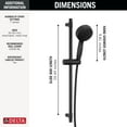 thumbnail image 4 of Delta Faucet ProClean Matte Black Hand Shower with Slide Bar, Handheld Shower with High Pressure Spray, Black Shower System with Handheld, Matte Black 51584-BL, 4 of 5