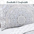 thumbnail image 3 of Cozy Line Home Fashions Teen Damask Microfiber Reversible Quilt Sets, King 3-Pieces, 3 of 7