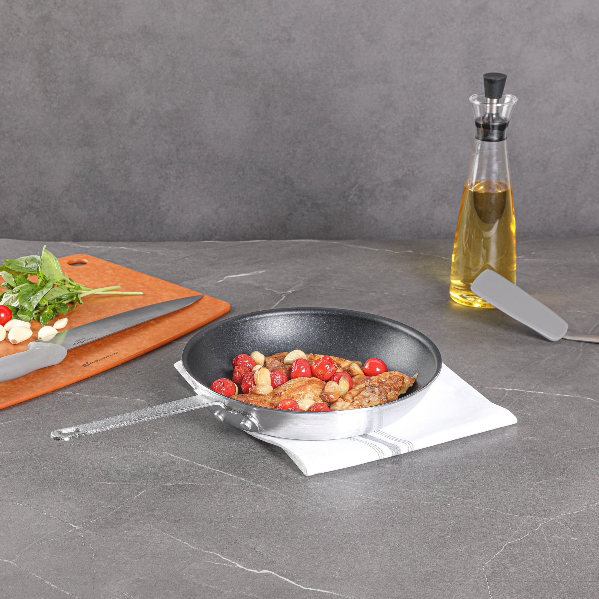 Restaurantware-Met Lux 10 Inch Fry Pan, 1 No-Stick Frying Pan - Induction-Ready, Triple-Riveted, Black Aluminum Cooking Skillet, Durable, For Searing, Sautéing, And Browning Food