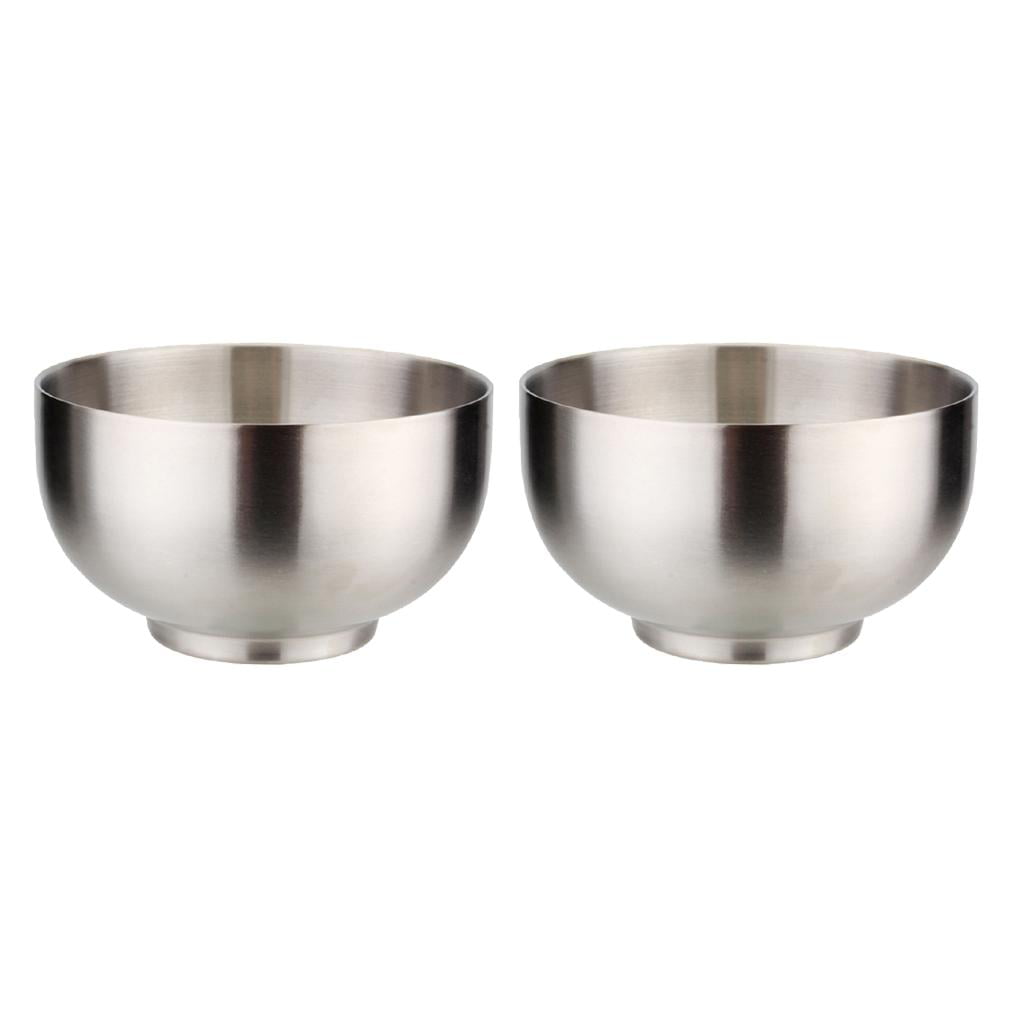 2pcs Korean Stainless Rice Bowl Steel Kitchen Soup Food Container Noodle  A_r 