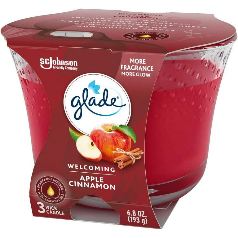 Glade® Candle Jar Air Freshener Apple Cinnamon Infused with