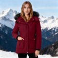 thumbnail image 2 of Women's Solid Color Winter Down Jacket with Detachable Hood, 2 of 9