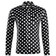 thumbnail image 1 of CEHVOM Men's Polka Dot Printed Long Sleeve Shirt Button Formal Casual Shirt, 1 of 6