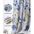 thumbnail image 3 of Spring Floral Blackout Curtains for Bedroom Living Room Darkening Curtains 63 Inches Long Blue Flowers Farm Pastoral Wildflowers Window Curtain 2 Panels Set Window Treatment Grommet Drapes 52"x63", 3 of 9