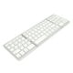 thumbnail image 4 of Teclado Bluetooth plegable triple con conexión para múltiples dispositivos, teclado inalámbrico para computadora portátil, tableta, teléfono, color plateado y blanco, 4 of 15