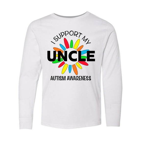 Inktastic I Support My Uncle Autism Awareness Long Sleeve Youth T-Shirt