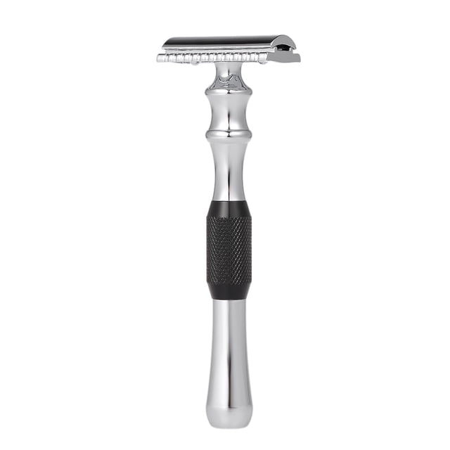 Amdohai Double Edge Safety Razor Stainless Steel Manual Shaving Razor Long Handle Traditional Razor