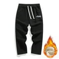 thumbnail image 4 of CONROSES Mens Fleece Baggy Sweatpants Letter Graphic Y2K Pants for Men Casual Wide Leg Elastic Waist Drawstring Soft Loose Sports Joggers With Pockets, 4 of 9