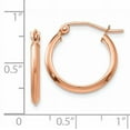 thumbnail image 2 of Beautiful 14k Rose 2.5mm Knife Edge Hoop Earrings, 2 of 2