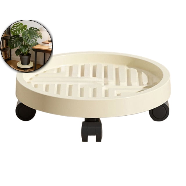 Plateau pour Plantes avec Roues, Support de Jardinière Mobile, Caddy Roulant pour Plantes d'Intérieur et d'Extérieur en Pot, Drainable, Perméable à l'Air, Support Inférieur