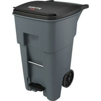 Rubbermaid Commercial 1971968 65 Gallon BRUTE Step-On Rollout Container - Gray Step-on Opening - Rollout Lid - 65 gal Capacity - Manual - Heavy Duty, Wheels, Reinforced, Handle, Easy to Clean - 44.7"