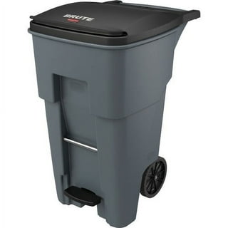 Rubbermaid Commercial Products Brute Tote Storage Container With Lid, 20-  Gallon, Gray (FG9S3100GRAY)