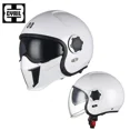 thumbnail image 3 of CYRIL OP12A Cascos de motocicleta retro para hombres y mujeres Cascos de motocicleta modulares Cascos integrales Casco abierto Lente doble DOT, 3 of 5