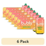 (6 pack) bubly Bellini Bliss Sparkling Water, 12 fl oz, 8 Pack Cans