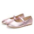 thumbnail image 2 of Rexoro Girls Mary Jane Shoes Shiny Patent Hook and Loop Ballet Flats with Flower Cutouts for Little/Big Kids School Party Dress Wear, 2 of 5