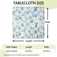 thumbnail image 2 of Lightblue Daisy Flower Green Stems Pattern Square Fitted Tablecloth with Elastic Edge,Square Table Cover,Washable Elastic Table Cover for Home Kitchen Party Decor 34"x34", 2 of 6