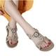 thumbnail image 4 of Sandalias de verano para mujer, sandalias planas sin cordones, zapatos romanos de cristal, sandalias informales con punta abierta Wmkox8yii  nm8291, 4 of 9