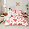 thumbnail image 4 of Castle Fairy Red Love Heart Print Bedding Comforter Set 2pcs for Boys Girls,Happy Valentine's Day Twin Comforter Sets Microfiber,Romantic Lover Couple Breathable Bedding Set,Breathable Home Decor, 4 of 8