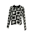 thumbnail image 2 of Seyurigaoka Women Juniors Casual Knitwear, Plaid and Floral Pattern Turn-down Collar Pullover, 2 of 9