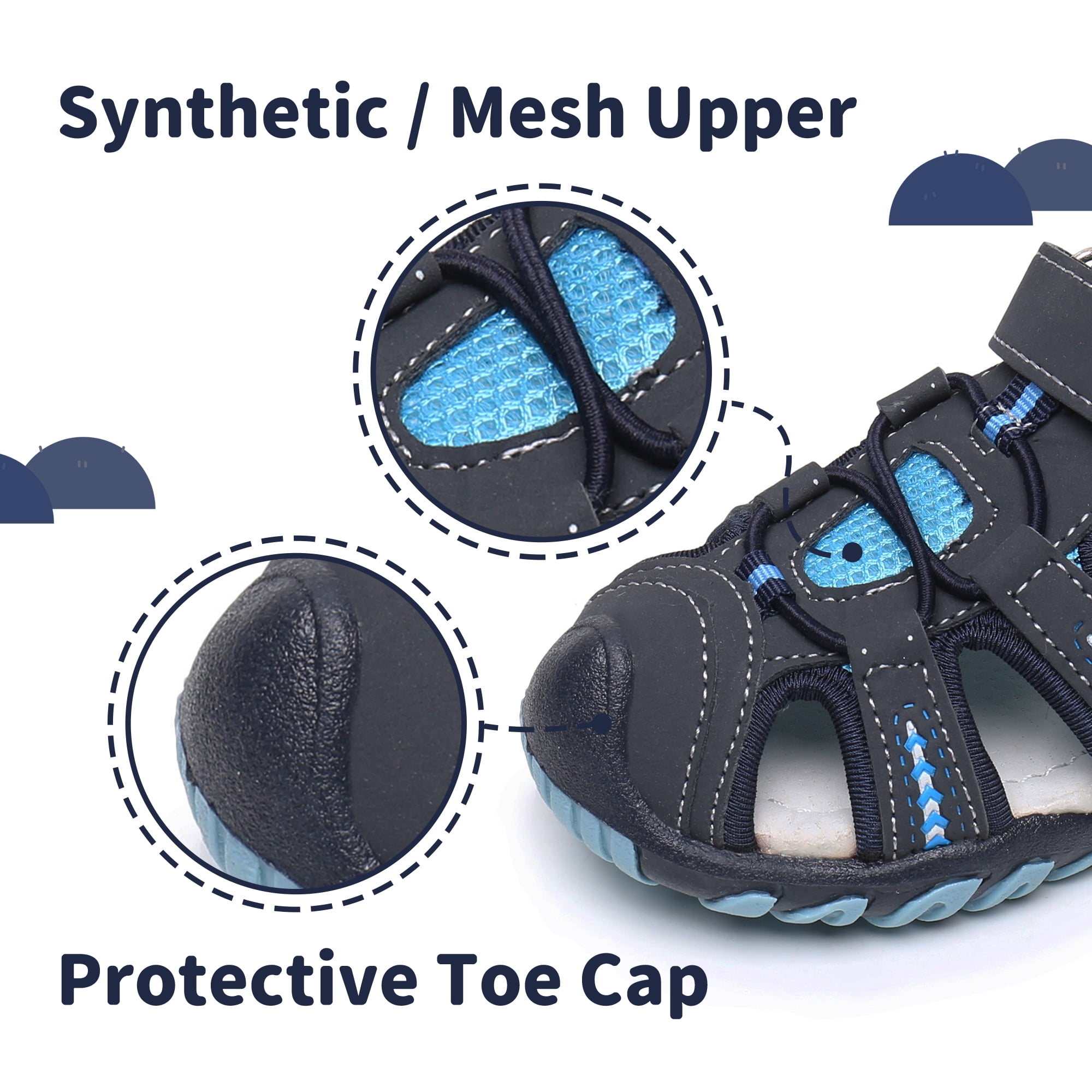 Apakowa Kid's Boy's Girl's Soft Sole Close Toe Sport Beach Sandals (Color : Blue, Size : 9 Toddler)