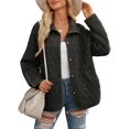 thumbnail image 2 of Women'S Light Weight Quilted Jacket Casual Winter Open Front Button Down Puffer Coat Outwear Cardigan Black S, 2 of 8