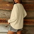 thumbnail image 5 of YUGYXL Women Long Sleeve Shirts Trendy Casual Dressy V Neck Loose Fit Summer Fall Tunic Clothes Yellow Sweatshirt XXXL, 5 of 7
