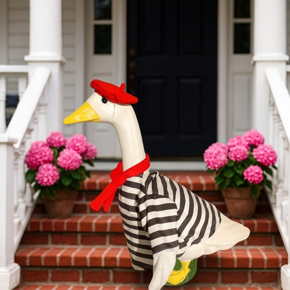 Coume Artist Goose Outfit Lawn and Porch Costume for Plastic Goose Easter Decorations Holiday Yard Duck Clothing for Lawn and Porch Decor