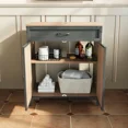 thumbnail image 3 of FULLWATT 30 Inch Bathroom Vanity with Sink Combo, Solid Wood Bathroom Cabinet with One Drawer and 2 Storage Doors, Multifunctional Organizers, Natural, 3 of 8