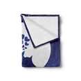 thumbnail image 2 of Fence Soft Flannel Fleece Throw Blanket, Cats in Love Watching Full Moon at Night Valentines Romantic Cartoon, Cozy Plush for Indoor and Outdoor Use, 50" x 70", Indigo Cobalt Blue White, by Ambesonne, 2 of 5