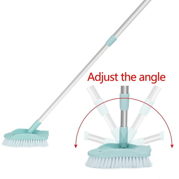 ALING Floor Scrub Brush With Adjustable Long Handle 57-87Cm,Household Cleaning Tools Scalable Floor Brushes For Tile Bathtub Bathroom Patio Kitchen Wall Deck Clean Brush