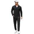 thumbnail image 4 of COOFANDY Men's 2 Piece Sweatsuits Quarter Zip Athletic Polo Tracksuit Casual Running Jogging Sport Suit Sets, 4 of 6