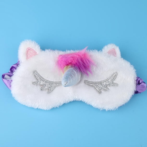 Máscara de ojo de cuerno de de felpa suave para mujer, niña, viaje, relajante, sombreado, máscaras para dormir, regalos de Navid Cuerno de plata Baoblaze Máscara de ojos de unicornio