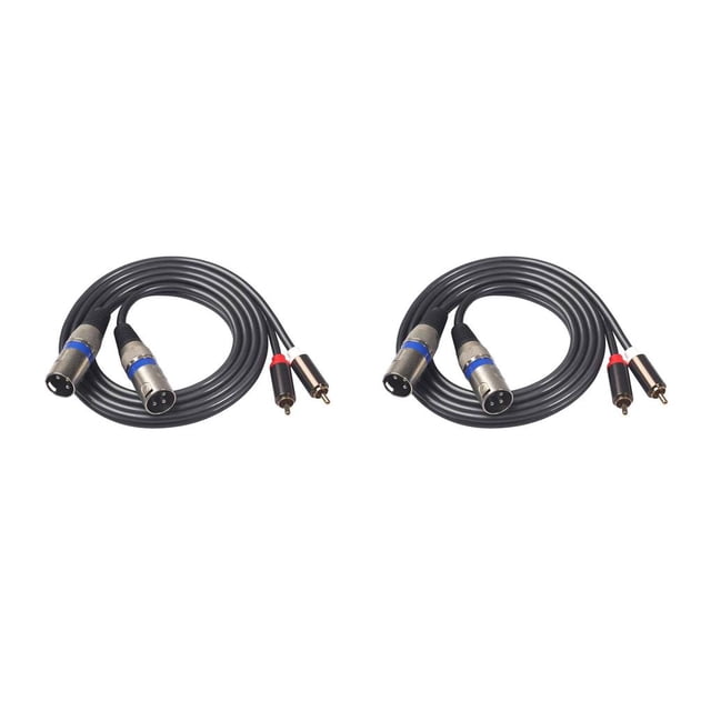 Sidaley Cable de Audio RCA Dual de 1,5 M a 2 XLR, adaptador coaxial de enchufe , adaptador coaxial de enchufe profesional, Cable de vídeo Type1 NO1