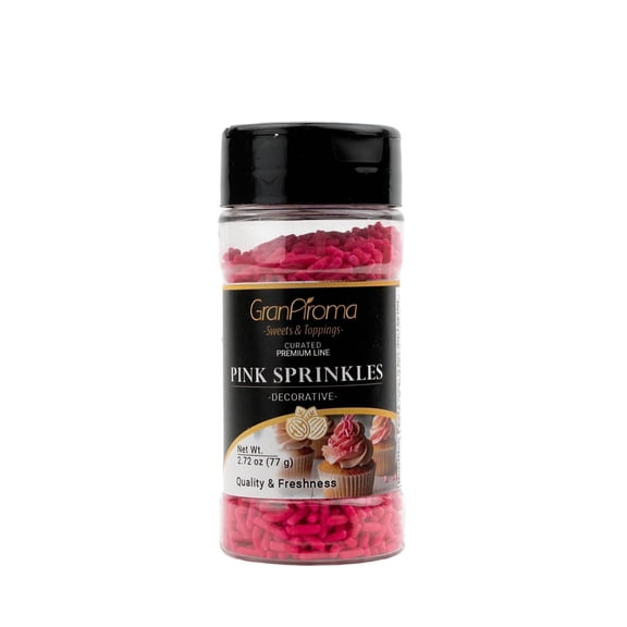 GranAroma Pink Sprinkles, Decorative, Cakes & Cupcakes Pink, 2.72 Ounce