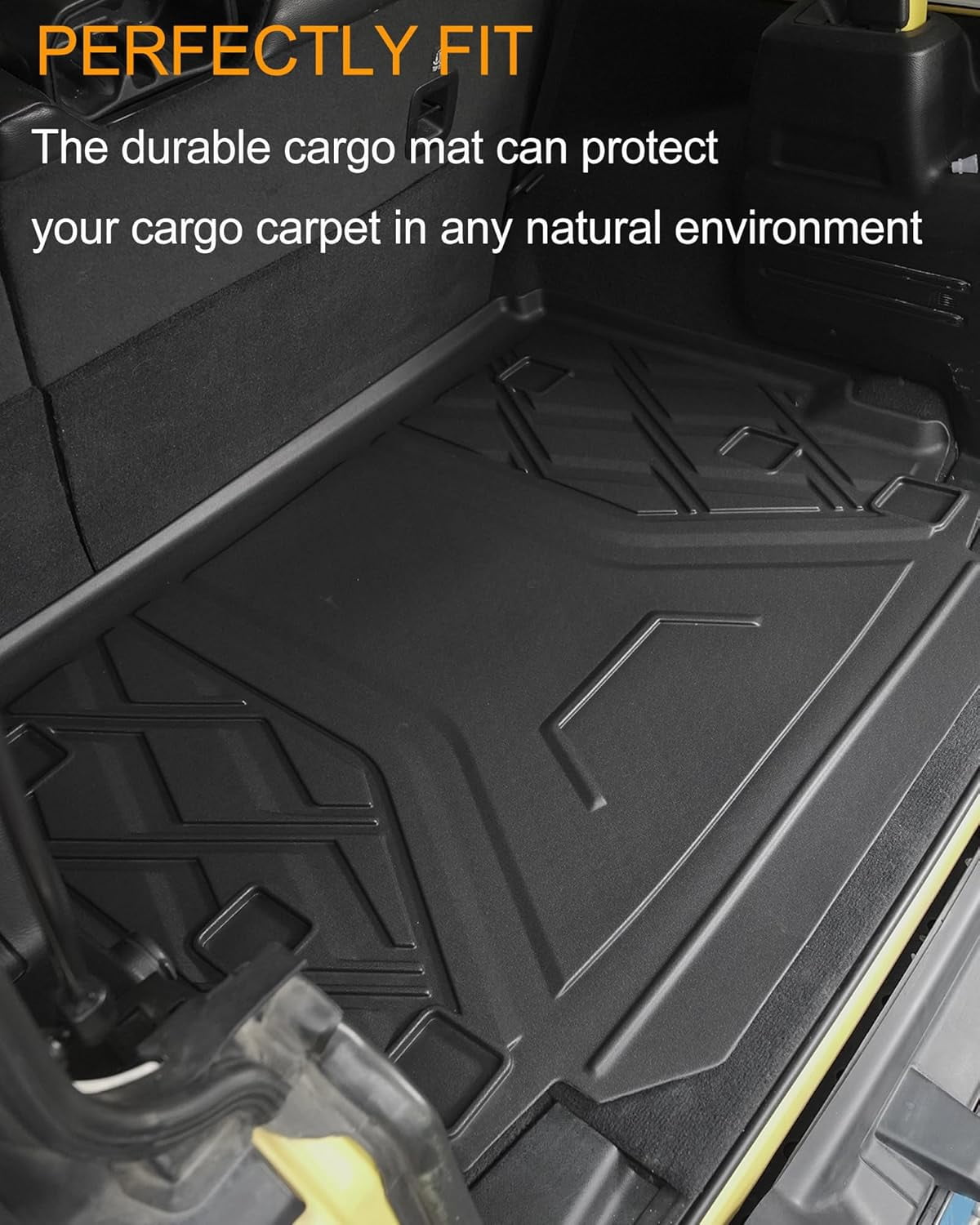 Floor Mats & Cargo Liner Compatible for Jeep Wrangler JL 2018-2024 4 Door Sahara Rubicon without Subwoofer (Non JK or 4XE) All Weather Wrangler Floor Liner for 1st, 2nd Row and Trunk Full Set Car Mat