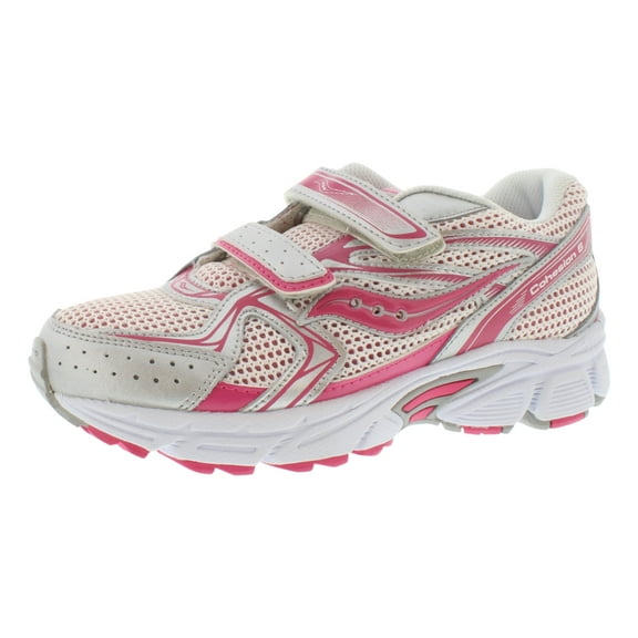 Saucony G Cohsn 6 Hl Extra Wide Girls Shoes Size 10.5, Color: Silver/White/Pink