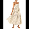 thumbnail image 1 of Robe Maxi à Rayures pour Femmes avec Dos Smocké, Bretelles Spaghetti, Découpes, Robe Longue Fluide TG, 1 of 9