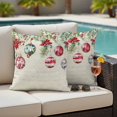 thumbnail image 5 of Christmas Balls Outdoor Pillow Covers 18"x18" Set of 2,Waterproof Throw Pillow Covers for Patio Furniture,Red Green Xmas Botanical Poinsettia Rustic Decorative Cushion Pillowcases for Garden Sofa, 5 of 9