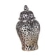 thumbnail image 5 of Jarrón de porcelana con forma de jengibre y flores con tapa, adorno decorativo delicado. Plata, 5 of 9