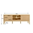 thumbnail image 2 of Gennaro 58 in. Farmhouse 3-Storage Sliding Door TV Stand Fits TVs up to 65 in. with Cable Management, Oak, 2 of 8