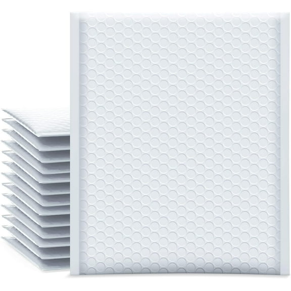 UCGOU Bubble Mailers 8.5x12 Inch White 25 Pack Usable Size 8.5x11 Poly Padded Envelopes #2 Medium Mailing Opaque Packaging Postal Self Seal Waterproof Boutique Shipping Bags for Clothes Makeup