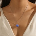 thumbnail image 3 of Juwaliy 15MM Mujer Rose Collar de Corazón Piedra de Nacimiento de Diciembre 925 Plata de Ley Dije de Mariposa Flor Tanzanita Joyería Regalo de Navidad San Valentín Día de la Madre, 3 of 7