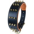thumbnail image 6 of DowgClub | Genuine Leather Heavy Duty Spiked Dog Collar | Full Grain, Cushion Sheep napa padding Inside, Comfortable, Strong | Best for Medium, Large, X-Large Breeds | Cherry, Black, Pink, Tan |, 6 of 8
