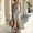 Gray, variant on Women's Maxi Dress, Casual V-Neck Sleeveless Striped Print with Side Split, Loose Bohemian Split Dress for Summer Beach or Vacation, 2026 New Limited-time Offer